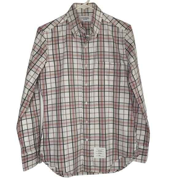 Thom Browne Plaid Long Sleeve Shirt Cotton Size 1 Small - Picture 1 of 16
